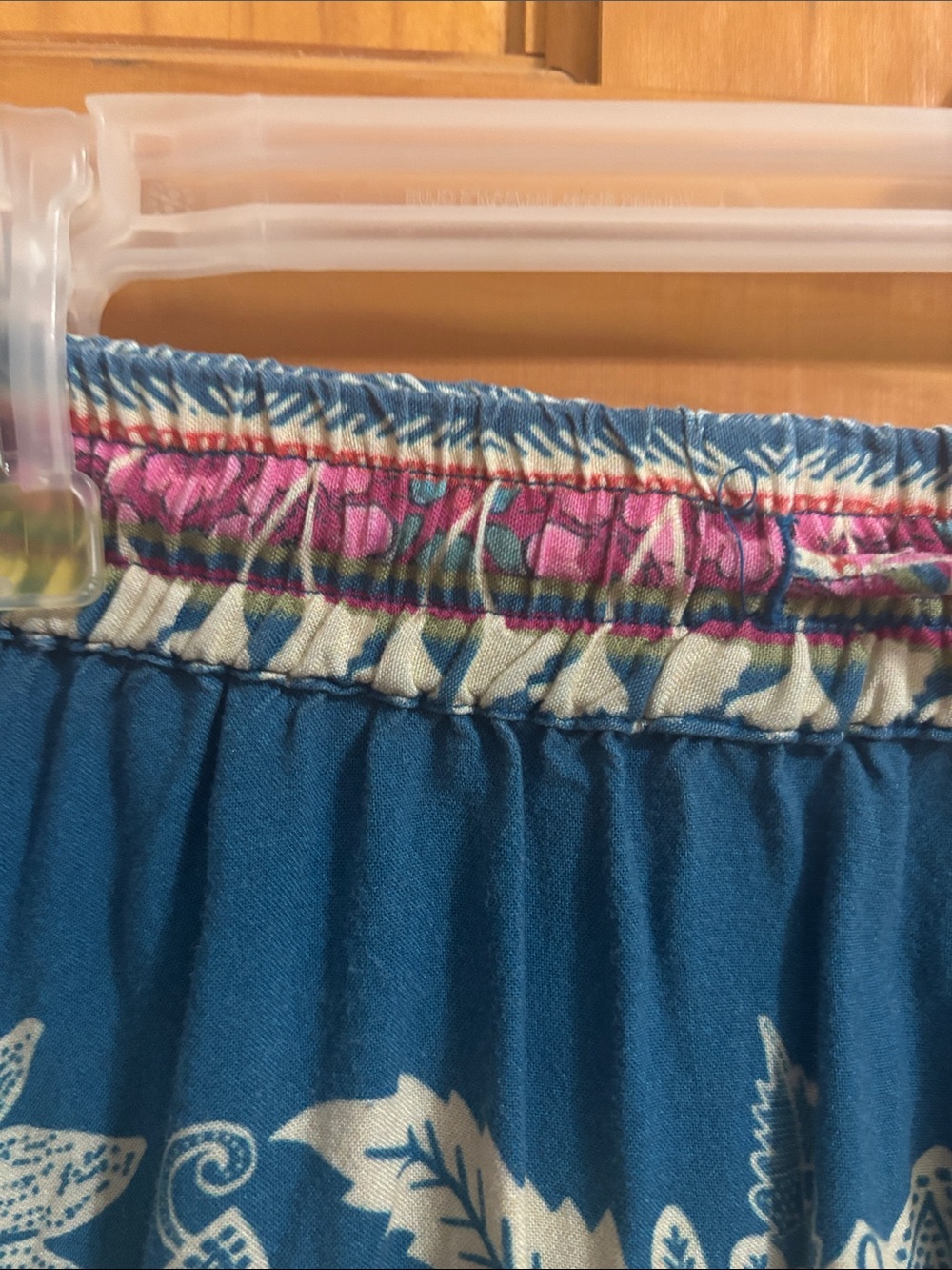 NATURAL LIFE Teal Maxi Skirt with Cream Floral Print - Picture 3 of 5